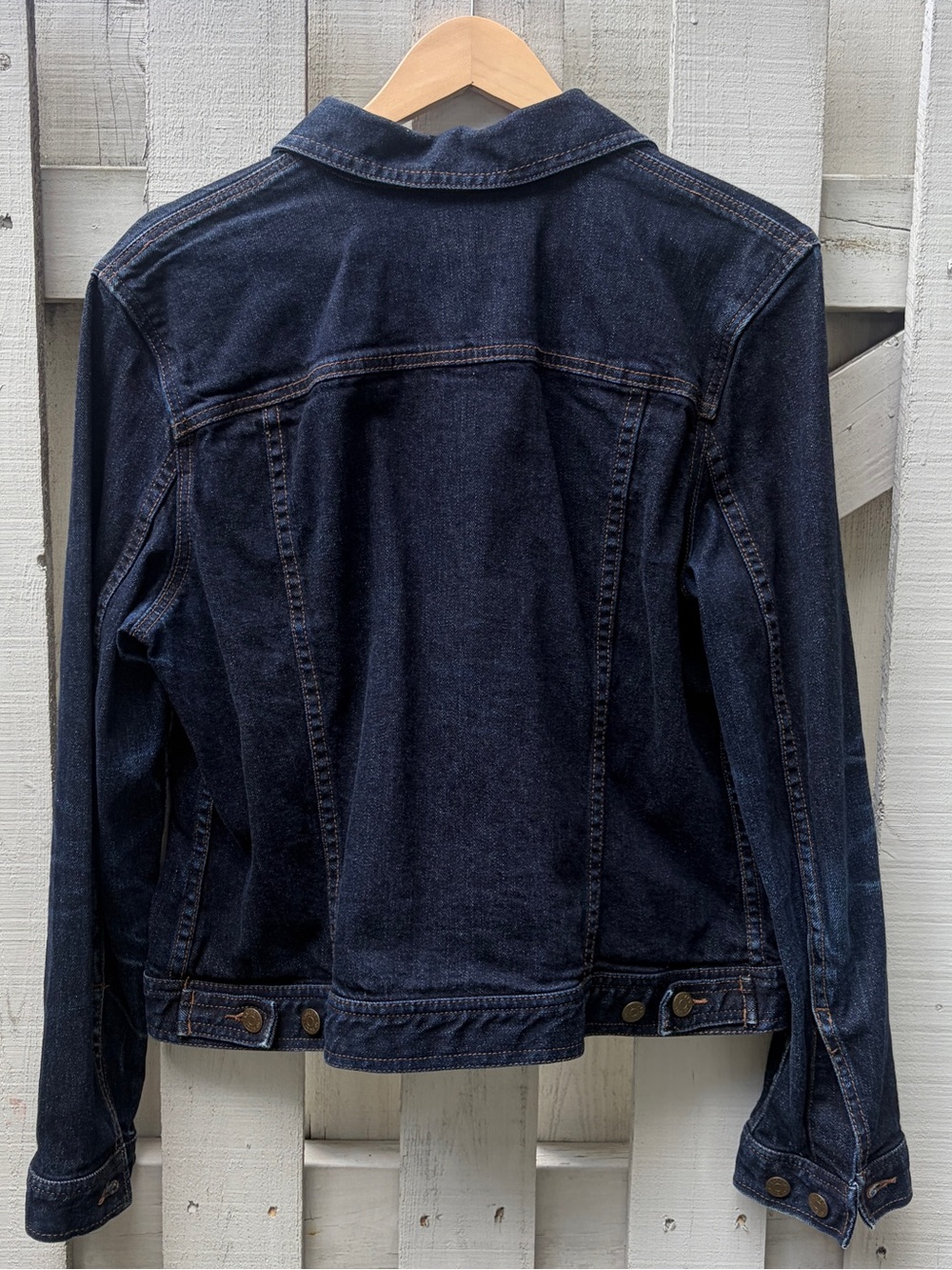 Lauren Jeans Co Ralph Lauren Dark Wash Denim Trucker Jacket Large EUC - Picture 4 of 4